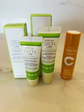 Mary Kay White Tea & Citrus Satin Lips Set, Avon Anew Vitamin C Antioxidant  Lip